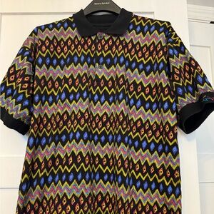 Vintage 1990s Greg Norman Shark men’s Golf Shirt Black collar shirt Medium